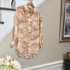 Pilcro for Anthropologie marble shine blouse